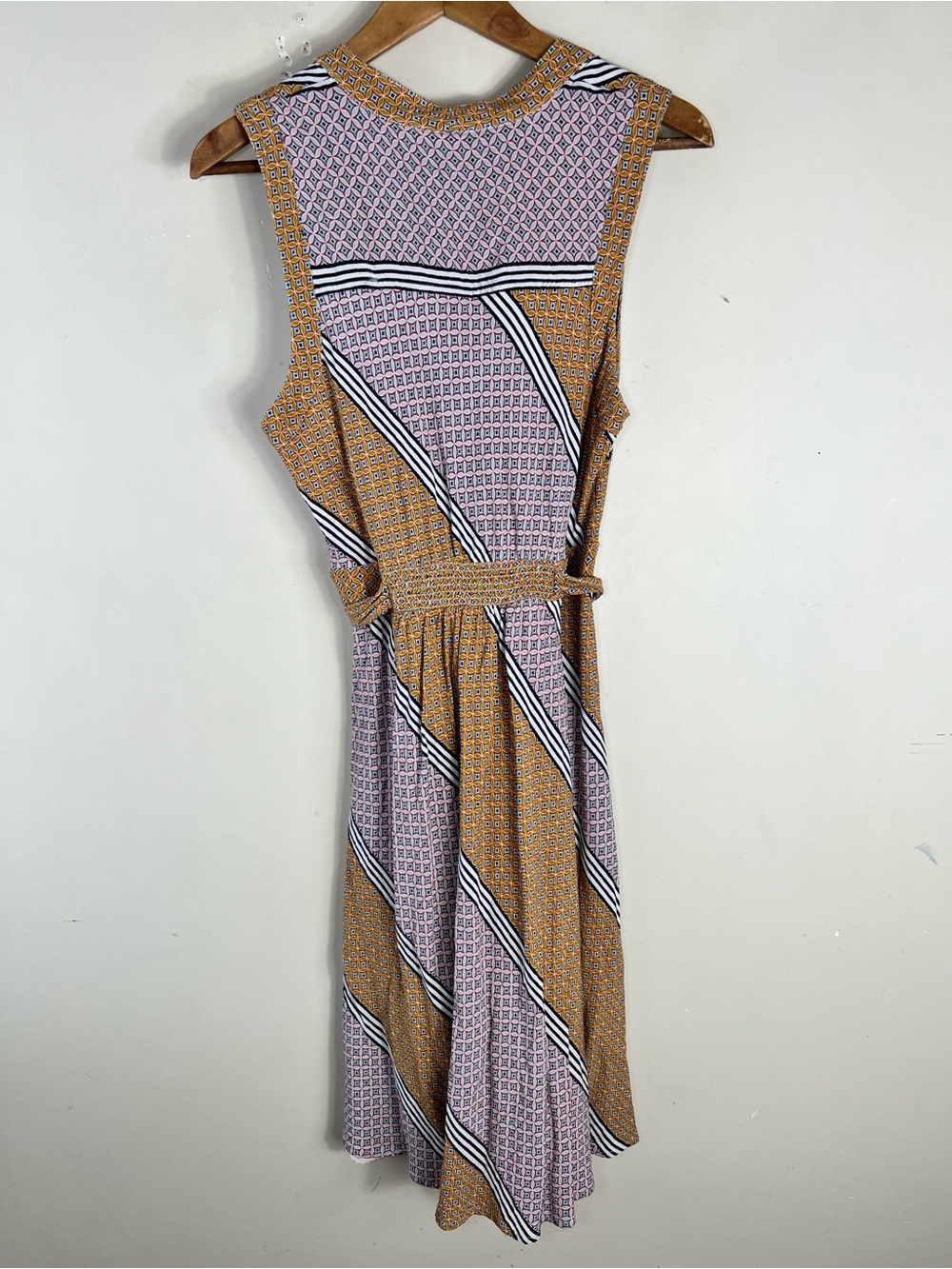 Anthropologie Maeve Carla Wrap Dress Size 14 Petite Midi Viscose Lightweight - Picture 9 of 16